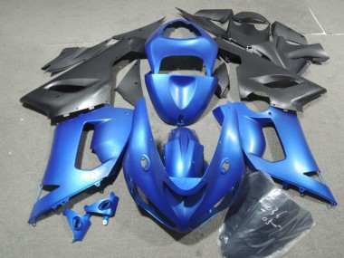 Online Azul Negro Mate Kits Carenados Moto Kawasaki ZX6R 2005-2006