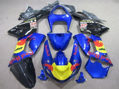 Online Azul Amarillo Negro Rojo Bull Carenado Moto Kawasaki ZX6R 2005-2006