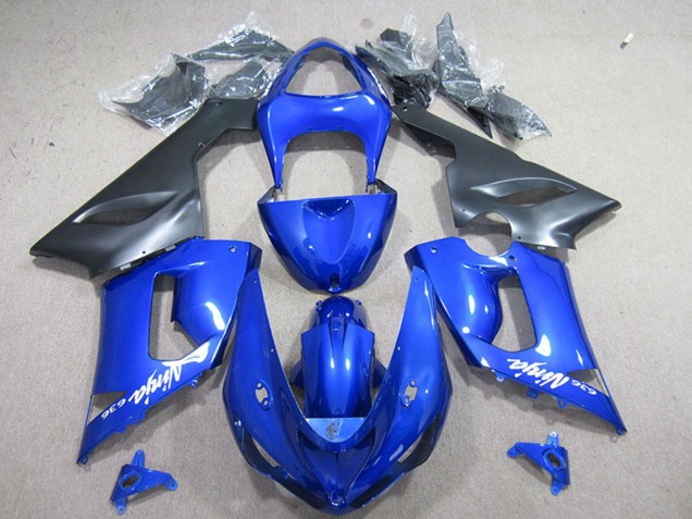 Online Azul Negro Mate Carenados Moto Kawasaki ZX6R 2005-2006