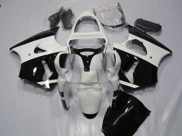 Online Blanco Negro Brillante Carenado Moto Kawasaki ZX6R 2000-2002