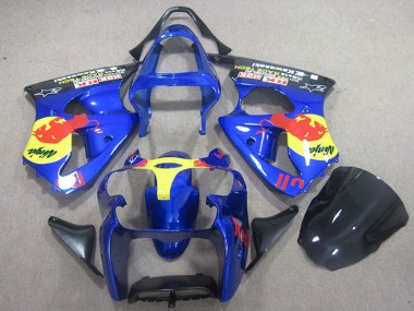 Online Azul Amarillo Rojo Bull Carenado Moto Kawasaki ZX6R 2000-2002