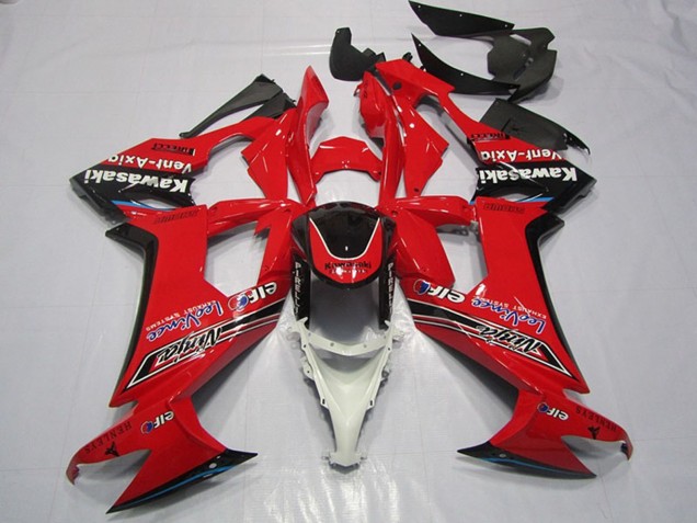Online Rojo Negro Brillante Elf Vent-Axia Carenado Moto Kawasaki ZX10R 2008-2010