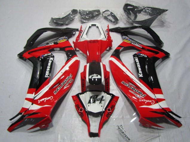 Online Blanco Rojo Negro Pedercini Carenado Moto Kawasaki ZX10R 2011-2015