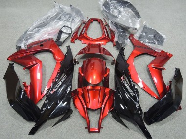 Online Rojo Negro Brillante Carenados Moto Kawasaki ZX10R 2011-2015