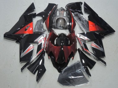 Online Negro Rojo Carenado Moto Kawasaki ZX10R 2004-2005