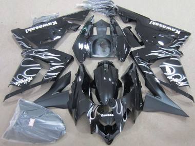 Online Negro Blanco Llama Carenado Moto Kawasaki ZX10R 2004-2005