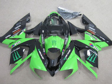 Online Negro Verde Monstruo Carenado Moto Kawasaki ZX10R 2004-2005