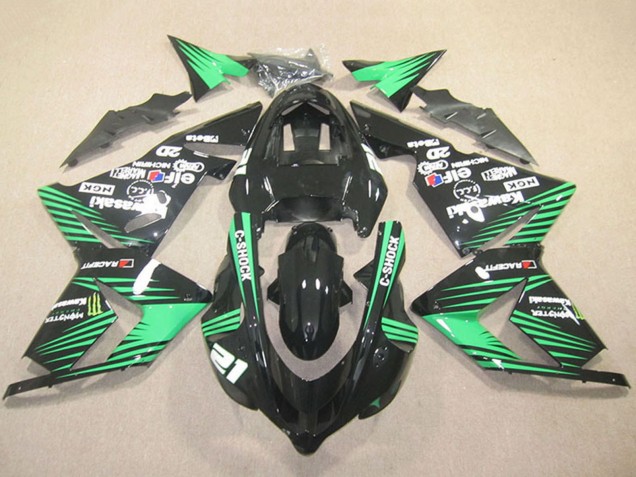 Online Negro Verde C-Shock Monstruo Carenado Moto Kawasaki ZX10R 2004-2005