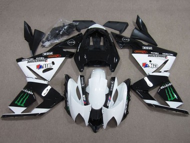 Online Negro Blanco Monstruo Carenado Moto Kawasaki ZX10R 2004-2005