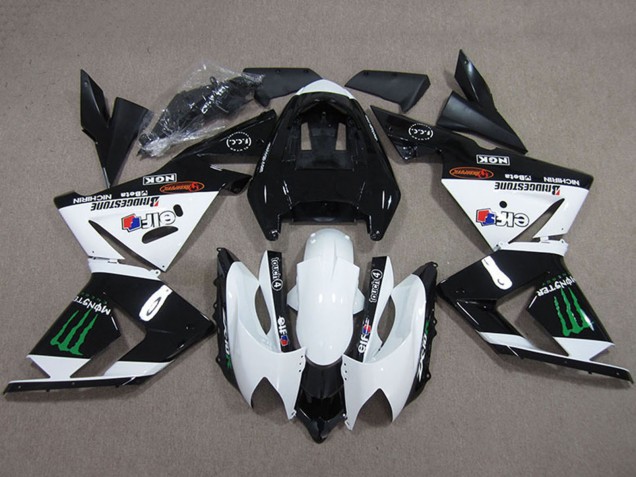 Online Negro Blanco Monstruo Carenado Moto Kawasaki ZX10R 2004-2005
