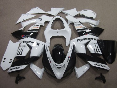 Online Blanco Negro Brillante Elf Touch4 Monstruo Energy Carenado Moto Kawasaki ZX10R 2006-2007