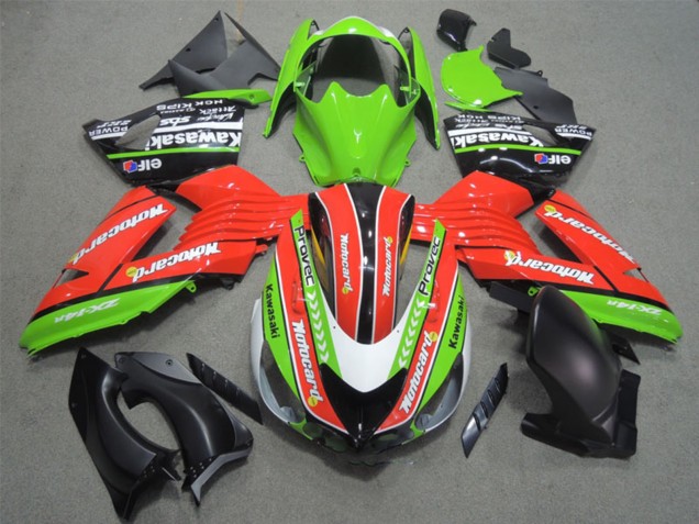 Online Verde Rojo Blanco Negro Elf Motocard Carenado Moto Kawasaki ZX14R ZZR1400 2006-2011
