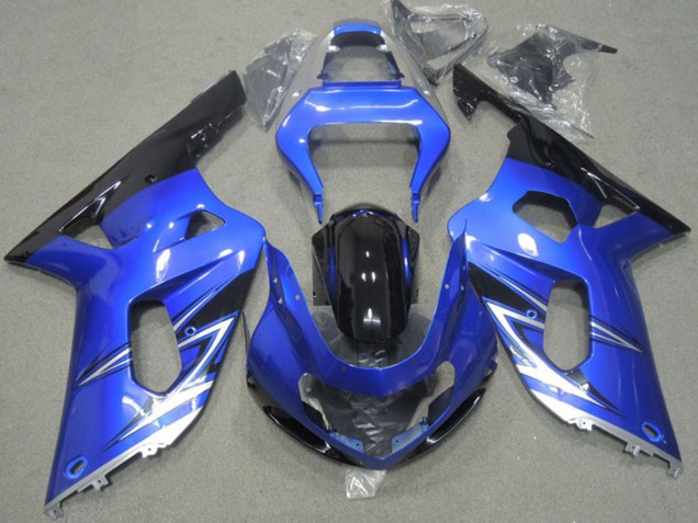 Online Azul Blanco Negro Brillante Carenado Moto Suzuki GSXR 600 2001-2003