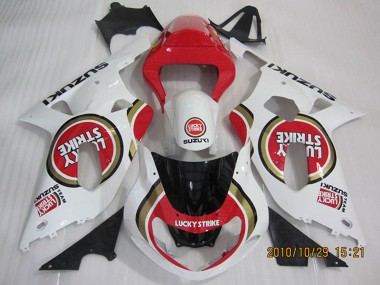 Online Blanco Rojo Lucky Strike Carenado Moto Suzuki GSXR 600 2001-2003