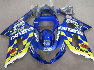 Online Azul Amarillo Telefonica MoviStar Carenados Moto Suzuki GSXR 600 2001-2003