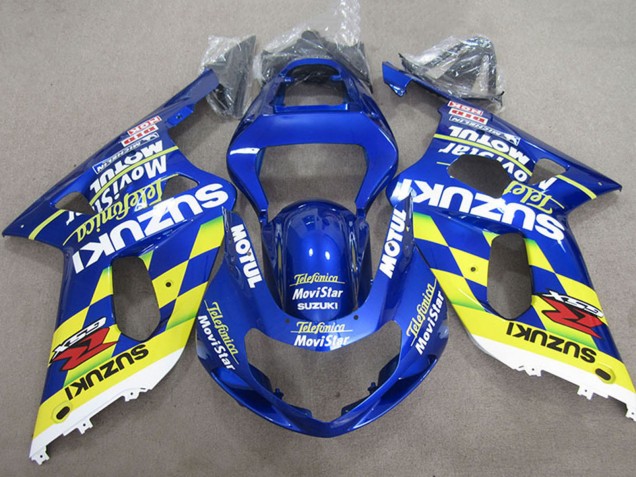Online Azul Amarillo Telefonica MoviStar Carenados Moto Suzuki GSXR 600 2001-2003