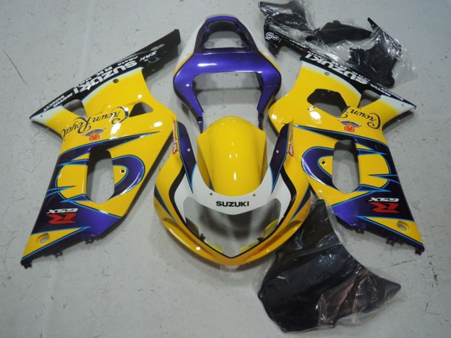 Online Amarillo Púrpura Negro Carenado Moto Suzuki GSXR 600 2001-2003