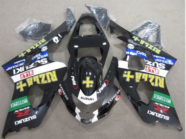 Online Negro Brillante Blanco Verde Amarillo Rizla Carenado Moto Suzuki GSXR 600 2004-2005