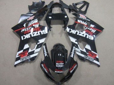 Online Negro Brillante Rojo Blanco Telefonica MoviStar Carenados Moto Suzuki GSXR 600 2004-2005