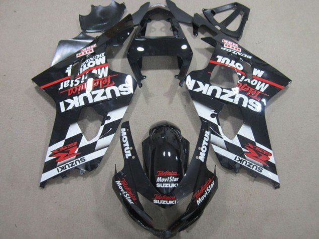 Online Negro Brillante Rojo Blanco Telefonica MoviStar Carenados Moto Suzuki GSXR 600 2004-2005