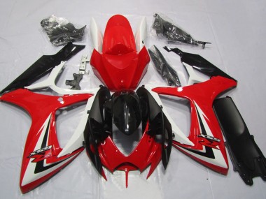 Online Blanco Rojo Negro Brillante Raya Carenado Moto Suzuki GSXR 600 2006-2007