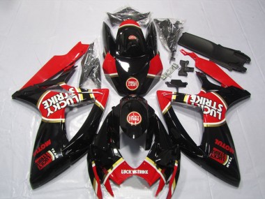 Online Negro Brillante Rojo Blanco Lucky Strike Motul Carenado Moto Suzuki GSXR 600 2006-2007