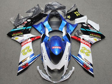 Online Azul Blanco Rojo Negro Rockstar 22 Carenado Moto Suzuki GSXR 600 2011-2024