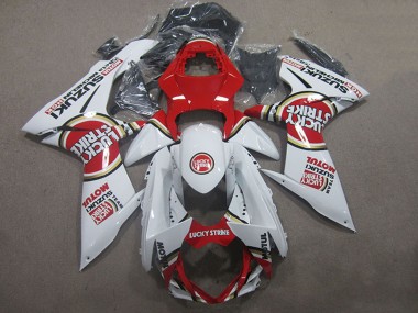 Online Blanco Rojo Motul Lucky Strike Carenado Moto Suzuki GSXR 600 2011-2024
