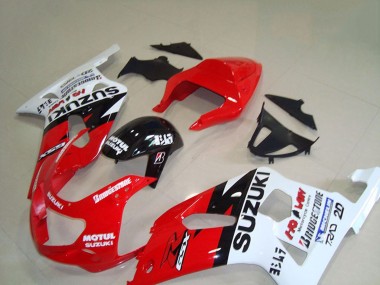 Online Rojo Blanco Negro Brillante Motul Carenado Moto Suzuki GSXR 750 2001-2003