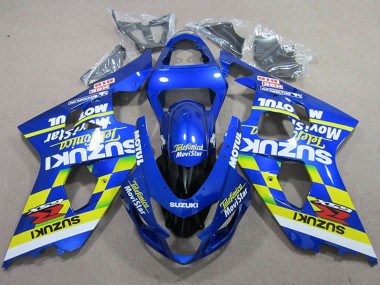 Online Azul Neon Amarillo Telefonica MoviStar Motul Carenados Moto Suzuki GSXR 750 2004-2005