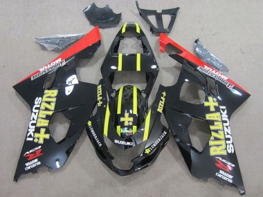 Online Negro Rojo Amarillo Rizla Carenado Moto Suzuki GSXR 750 2004-2005