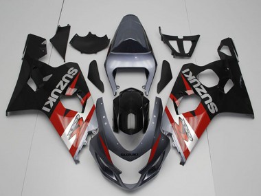 Online Plata Gris Rojo Negro Carenado Moto Suzuki GSXR 750 2004-2005