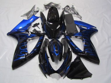Online Negro Brillante Azul Llama Carenado Moto Suzuki GSXR 750 2006-2007
