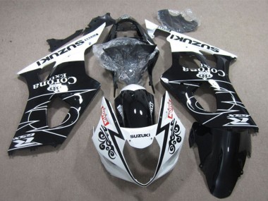 Online Blanco Negro Brillante Corona Extra Motul Carenado Moto Suzuki GSXR 1000 2003-2004