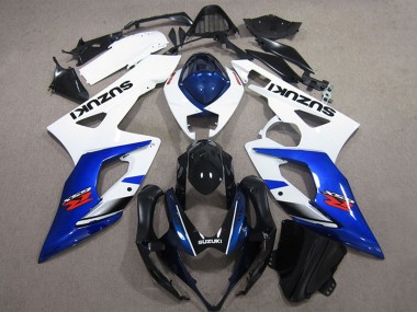 Online Blanco Azul Negro Brillante Carenados Moto Suzuki GSXR 1000 2005-2006