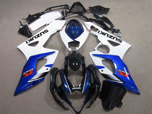 Online Blanco Azul Negro Brillante Carenados Moto Suzuki GSXR 1000 2005-2006