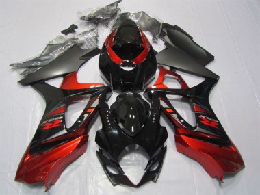 Online Rojo Negro Brillante Kits Carenados Moto Suzuki GSXR 1000 2007-2008