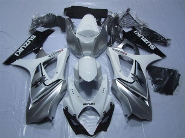 Online Blanco Plata Negro Carenados Moto Suzuki GSXR 1000 2007-2008