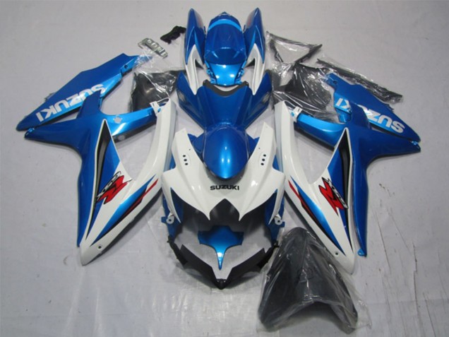 Online Blanco Azul Rojo Carenados Moto Suzuki GSXR 1000 2007-2008