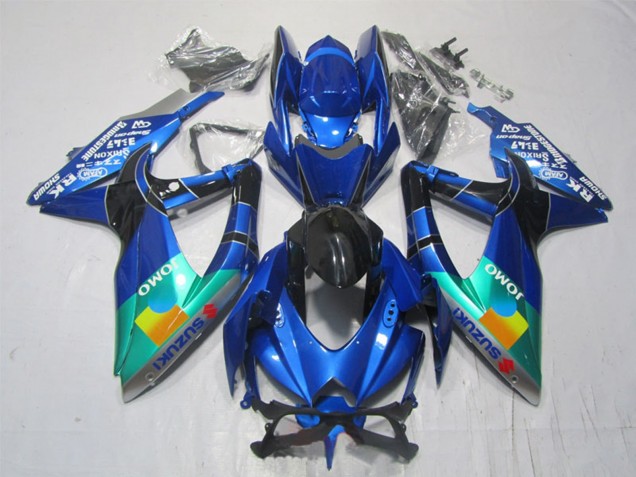 Online Azul Verde Negro JOMO Carenado Moto Suzuki GSXR 1000 2007-2008