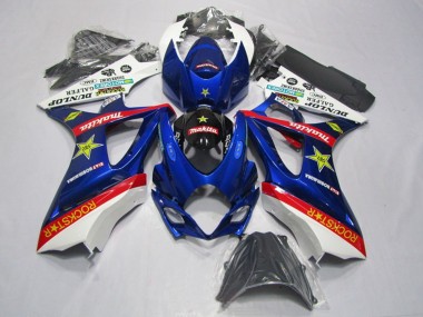 Online Blanco Azul Rojo Negro Rockstar Kits Carenados Moto Suzuki GSXR 1000 2007-2008