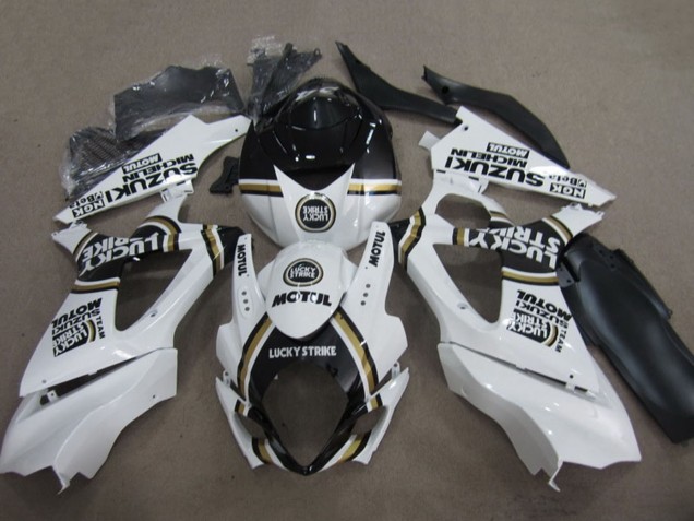 Online Blanco Negro Lucky Strike Motul Carenados Moto Suzuki GSXR 1000 2007-2008