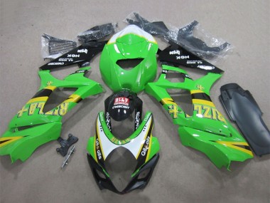Online Verde Blanco Amarillo Negro Rizla Q8 Oils Carenado Moto Suzuki GSXR 1000 2007-2008