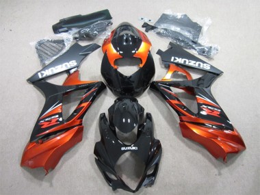 Online Negro Brillante Naranja Carenados Moto Suzuki GSXR 1000 2007-2008