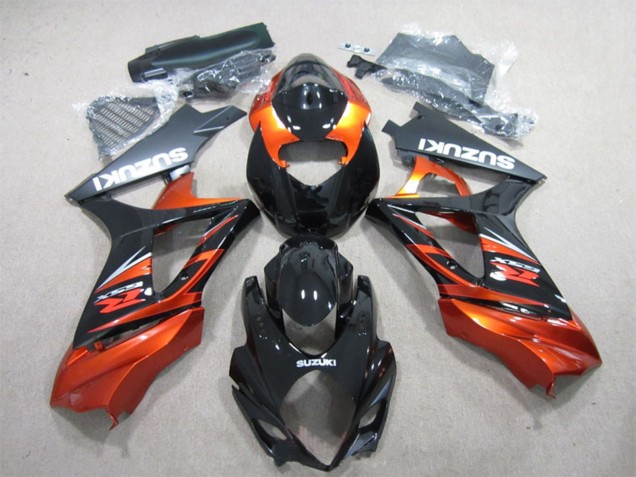 Online Negro Brillante Naranja Carenados Moto Suzuki GSXR 1000 2007-2008