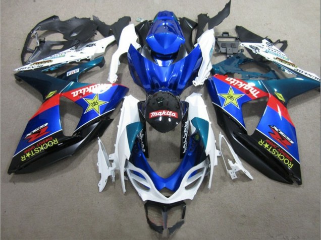 Online Blanco Azul Rojo Negro Rockstar Carenado Moto Suzuki GSXR 1000 2009-2016