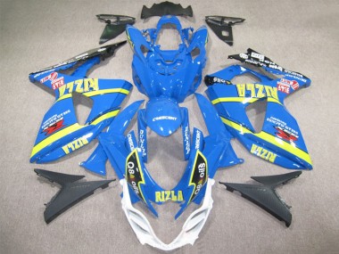 Online Azul Amarillo Rizla Q8 Oils Carenado Moto Suzuki GSXR 1000 2009-2016