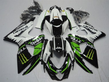 Online Blanco Verde Monstruo Negro Pizzoli Carenado Moto Suzuki GSXR 1000 2009-2016