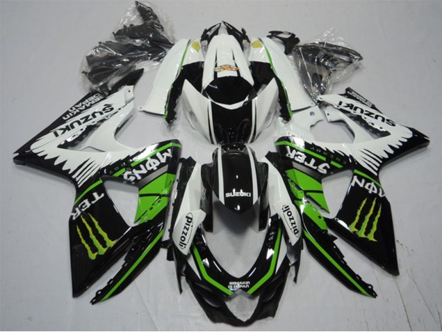 Online Blanco Verde Monstruo Negro Pizzoli Carenado Moto Suzuki GSXR 1000 2009-2016