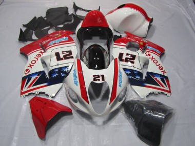 Online Blanco Rojo Azul Xerox 21 Carenado Moto Suzuki GSXR 1300 Hayabusa 1996-2007